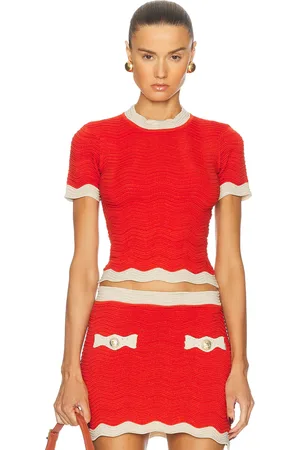 Retrofete Iyla Knit Top in Red