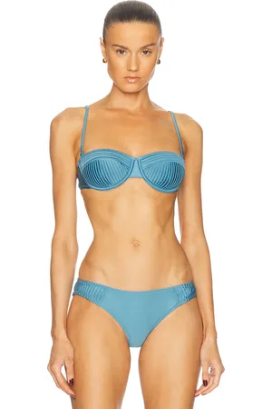 Solid The Solene Bikini Top in Blue