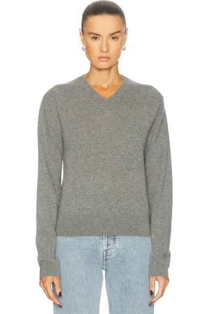 Totême Classic V Neck Sweater in Grey