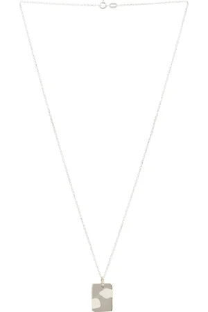 Ellie Mercer Two Piece Dog Tag Pendant in Metallic Silver