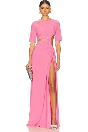 SID NEIGUM Gathered Slit Maxi Dress in
