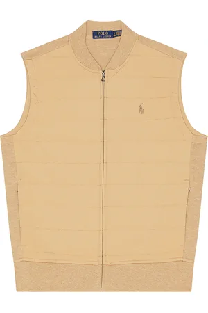 Ralph Lauren Double Knit Hybrid Quilted Vest in Brown
