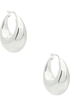 LOREN STEWART La Lune Hoop Earrings in Metallic Silver