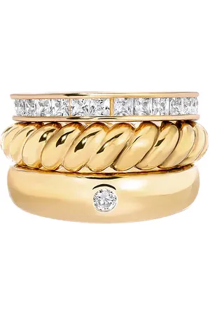 mega The Twisted Stack in Metallic Gold