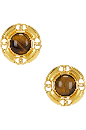 CHANEL 1994 Coco Mark Earrings in Metallic