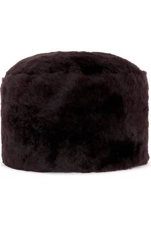 Totême Shearling Pillbox Hat in Brown