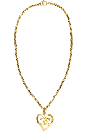 CHANEL Coco Mark Heart Necklace in Metallic