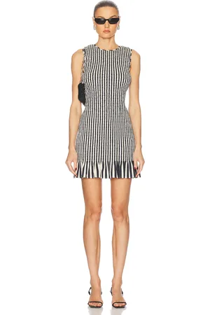 SIMON MILLER Belle Smocked Mini Dress in Black
