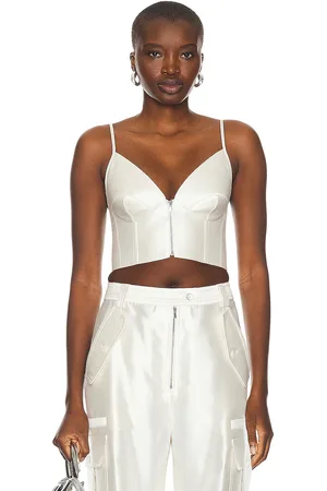 Christopher John Rogers Zip Front Bralette Top in