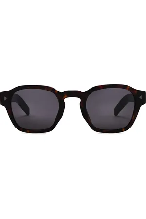 Prada Round Frame Sunglasses in Brown Tortoise in Brown