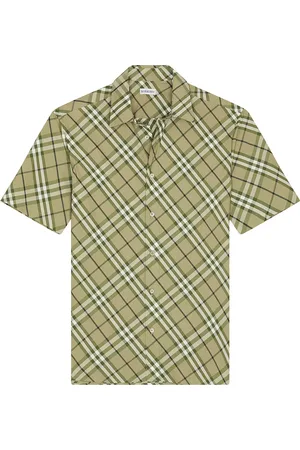 Burberry Bias Cut Check Casual Short Sleeve Shirt in Brown