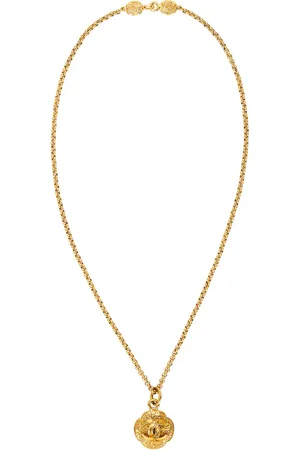CHANEL 1995 Coco Mark Necklace in Metallic