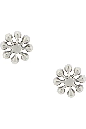 Maple Orbit Earrings in Metallic Silver