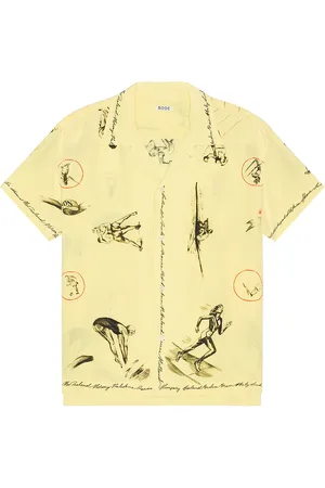 BODE Games Short Sleeve Shirt in Lemon