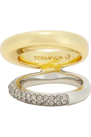 DEMARSON Vida Pave Ring in Metallic Gold
