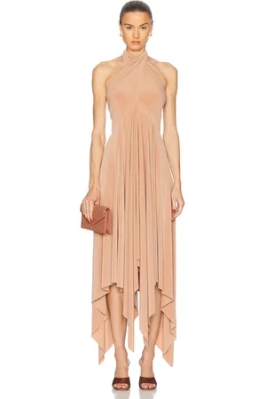 Norma Kamali Convertible Midcalf Dress in Brown