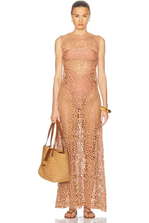 Norma Kamali Sleeveless Swing Maxi Dress in Taupe