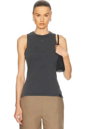 Courrèges Belted Stonewashed Tank Top in Grey