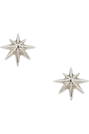 Maple Hempstar Earrings 8mm in Metallic Silver