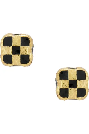 Maple Davie Stud Earrings in Metallic Gold