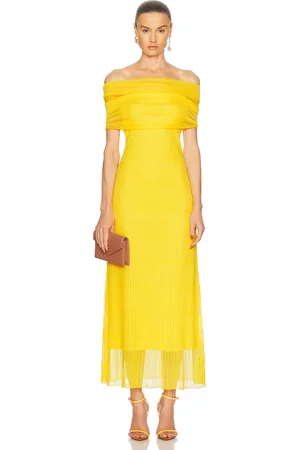 Simkhai Laurelle Off Shoulder Maxi Dress in Yellow