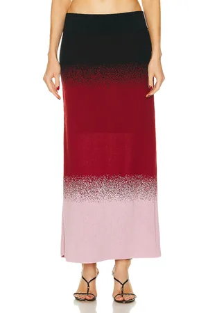 JOHANNA ORTIZ Color Scapes Midi Skirt in Burgundy