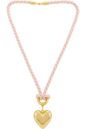Timeless Pearly Pink Heart Necklace in Metallic