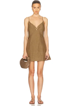 Deiji Studios Tie Front Dress in Olive
