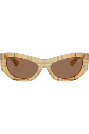Burberry Check Cat Eye Sunglasses in Beige