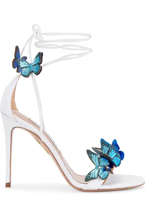 Aquazzura Papillon 105 Sandal in White