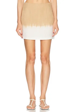 Staud Brava Linen Skirt in Nude