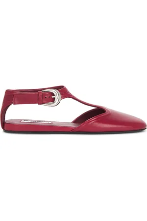 Jil Sander Mary Jane Flat in Red