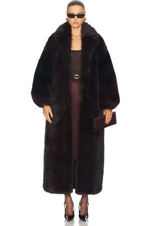 Retrofete Dasha Faux Fur Jacket in Burgundy