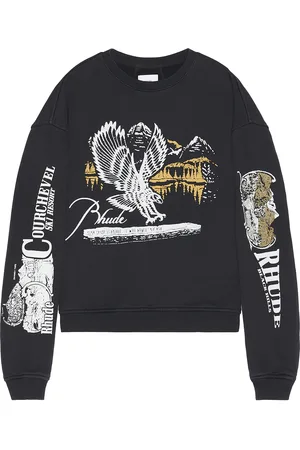 Rhude Pennant Flag Crewneck in Black
