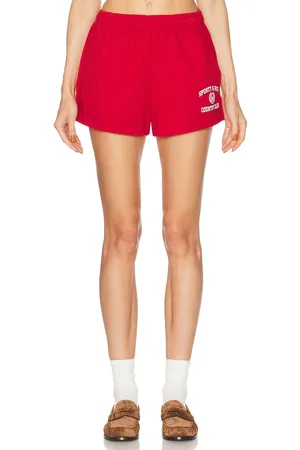 Sporty & Rich Varsity Crest Disco Short in Red