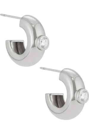 mega Large Donut Earrings in Metallic Silver