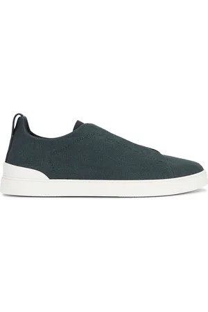 Ermenegildo Zegna Triple Stitch Low Top Sneaker in Blue
