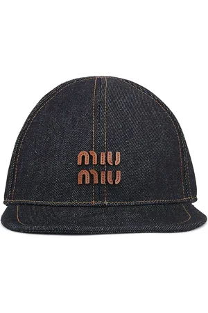 Miu Miu Denim Baseball Hat in Navy