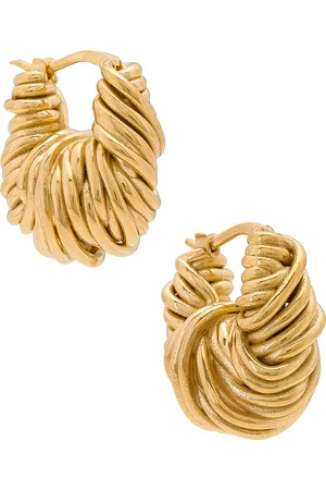 Bottega Veneta Hoop Earrings in Metallic Gold