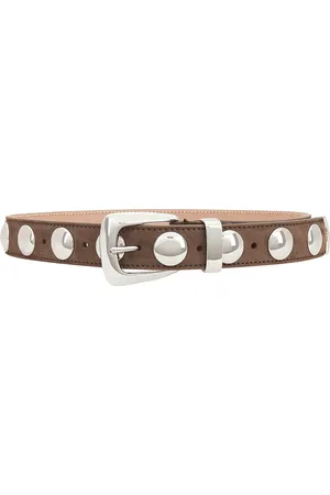 Khaite Benny Suede Stud Belt in Tan