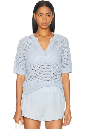 Varley Callie Knit Top in Baby Blue