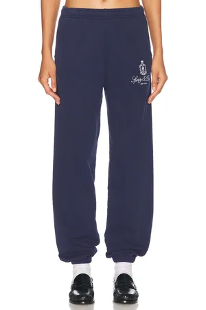 Sporty & Rich Vendome Embroidered Sweatpant in Navy
