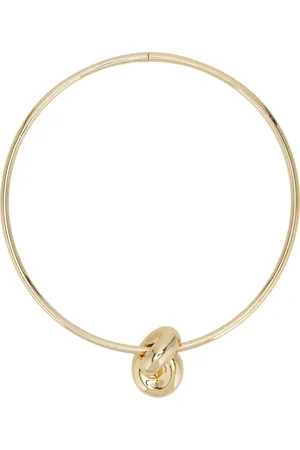 Jennifer Fisher Thin Knot Choker Necklace in Metallic Gold