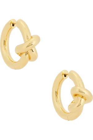 Jennifer Fisher Knot Huggie Earrings in Metallic Gold