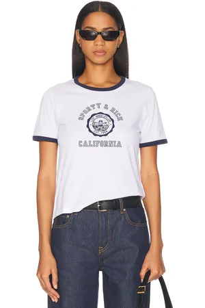 Sporty & Rich California Emblem Ringer Tee in