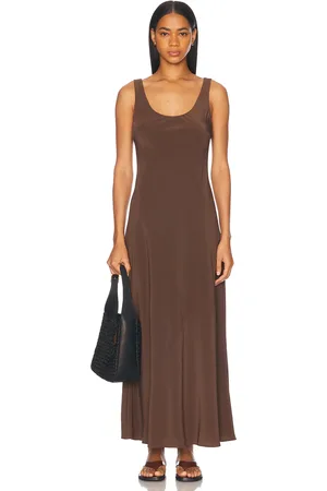 MATTEAU Bias Tank Dress in Chocolate