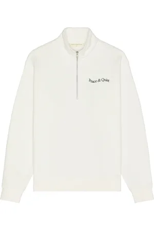 Museum of Peace and Quiet Wordmark Quarter Zip Up Sweater in