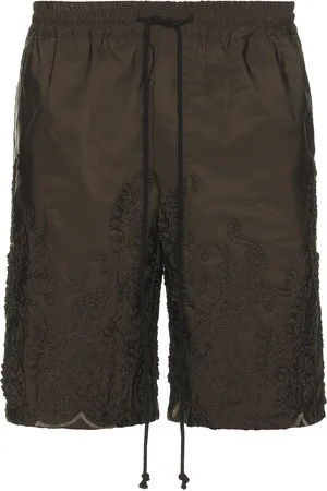 SONG FOR THE MUTE Elasticated Shorts in Olive