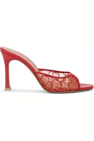 Amina Muaddi Alexa 95 Lace Slipper in