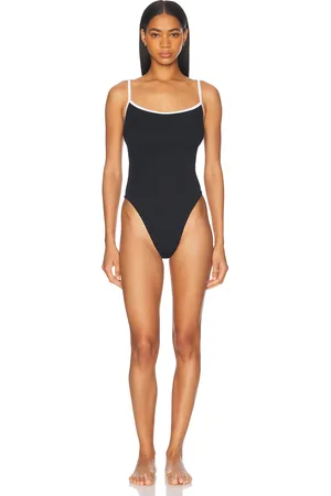 Hunza G Pamela Contrast One Piece Swimsuit in Black